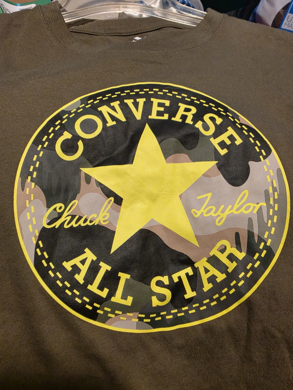 Converse Boys Cotton T-shirt Long Sleeve Army Green Size Large 12-13 NWT